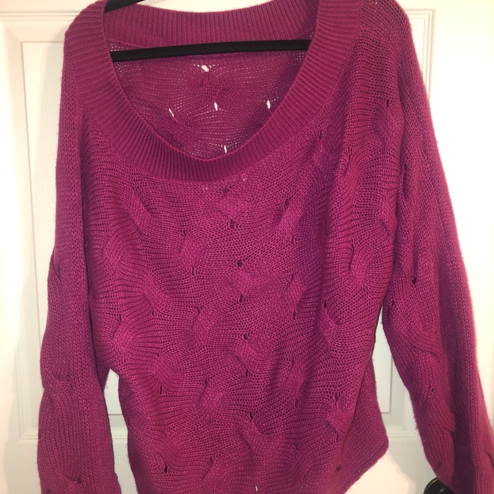 Magenta off the shoulder sweater